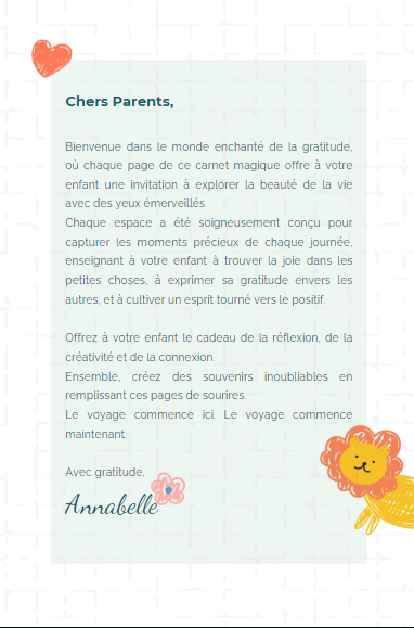 Carnet de Gratitude N°1