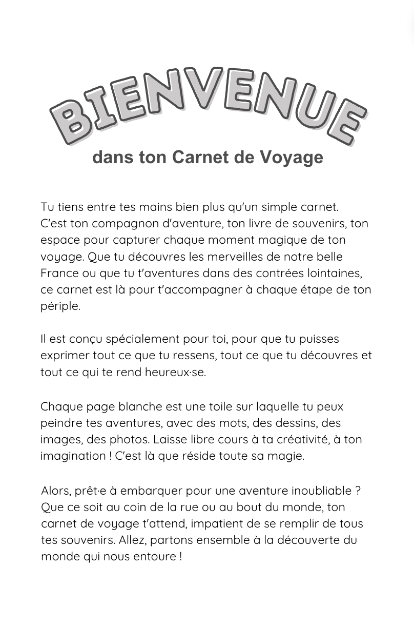 Carnet de Voyage - 30 jours