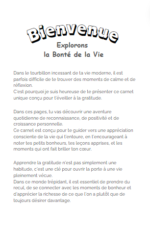 Carnet de Gratitude N°1